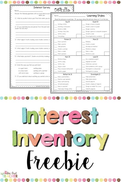 printable interest inventory.